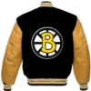 Boston Bruins Full Snap Varsity Wool Jackets Back