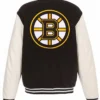 Boston Bruins Rib-Knitted Wool Jackets Back