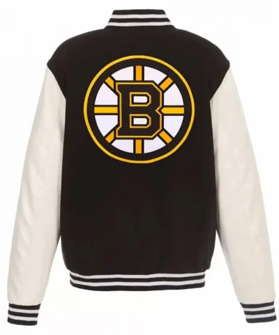 Boston Bruins Rib-Knitted Wool Jackets Back