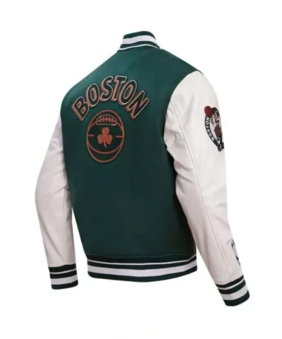 Boston CShop Boston Celtics 202324 City Edition Varsity WoolLeather Green Jacketeltics 202324 City Edition Green Varsity Jacket