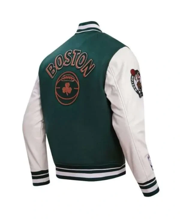 Boston CShop Boston Celtics 202324 City Edition Varsity WoolLeather Green Jacketeltics 202324 City Edition Green Varsity Jacket