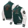 Boston Celtics 202324 City Edition Varsity WoolLeather Green Jacket