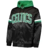 75th Anniversary Boston Celtics Full-Snap Satin BlackKelly Green Jacket