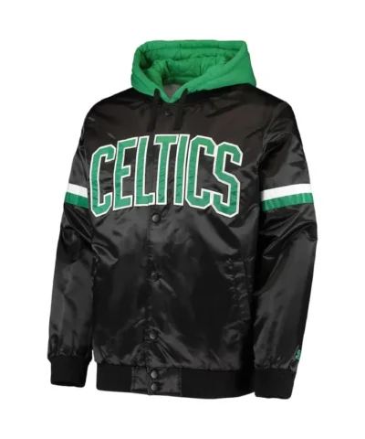 75th Anniversary Boston Celtics Full-Snap Satin BlackKelly Green Jacket