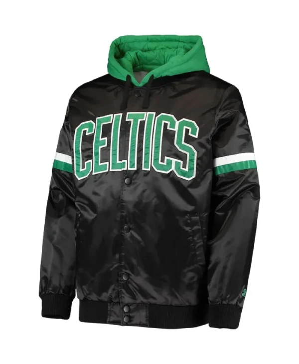 75th Anniversary Boston Celtics Full-Snap Satin BlackKelly Green Jacket