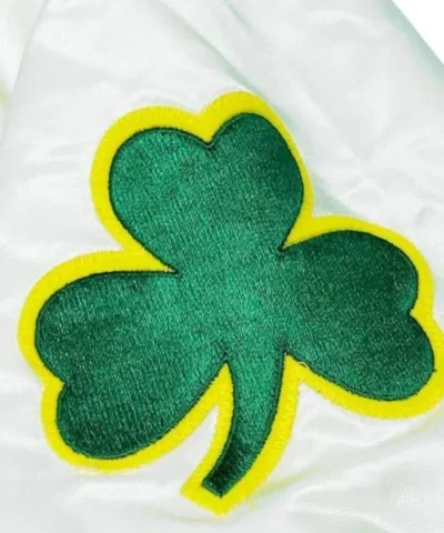 Boston Celtics 90s Bomber Full-Snap White Jacket