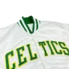 Boston Celtics 90s Bomber Full-Snap White Satin Jacket