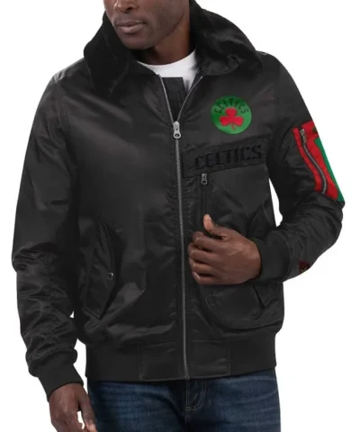 Shop Ty Mopkins Boston Celtics Black History Month Full-Zip Satin Jacket