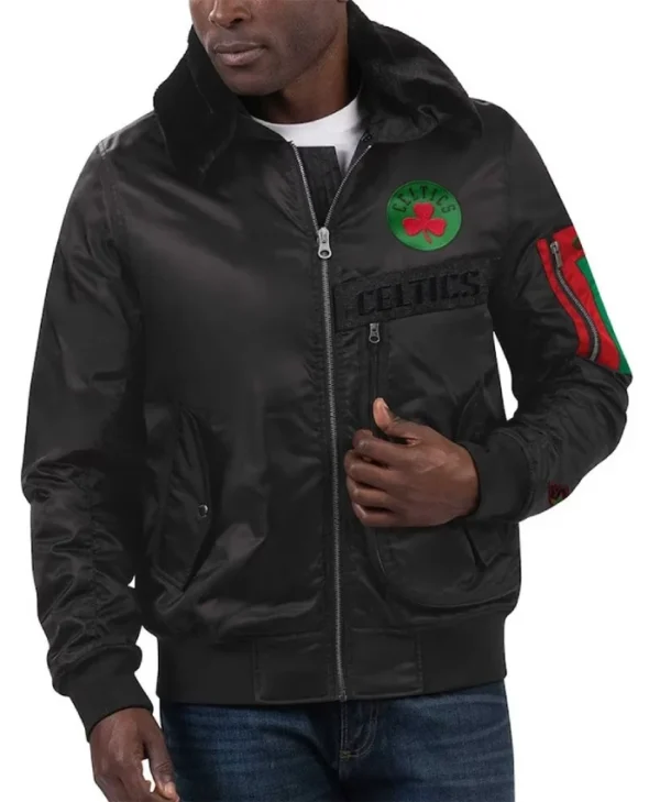 Shop Ty Mopkins Boston Celtics Black History Month Full-Zip Satin Jacket