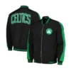Boston Celtics Black Full-Zip Varsity Bomber Jacket
