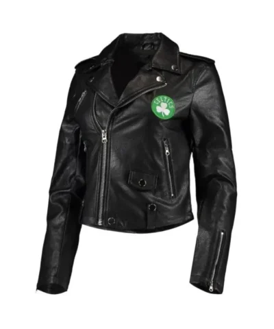 Boston Celtics Motorcycle Full-Zip Black Jacket