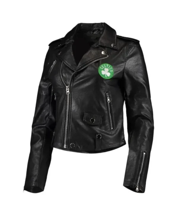 Boston Celtics Motorcycle Full-Zip Black Jacket