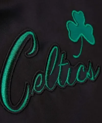 Shop Boston Celtics Black Out Satin Jacket