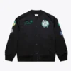Boston Celtics Black Out Full-Snap Satin Jacket