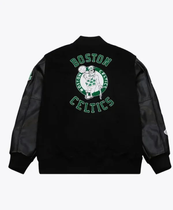 Boston Celtics Black Out Vintage Logo Varsity Jacket