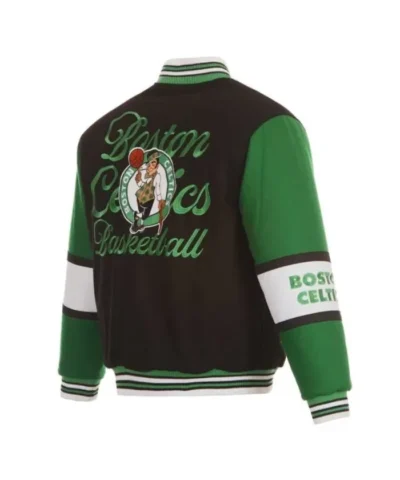 Boston Celtics Black and Green Varsity Wool Jacket