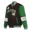 Shop Boston Celtics Varsity Full-Zip Wool Black and Green Jacket