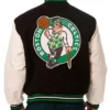 Boston Celtics BlackWhite Varsity Wool and Leather Jacket