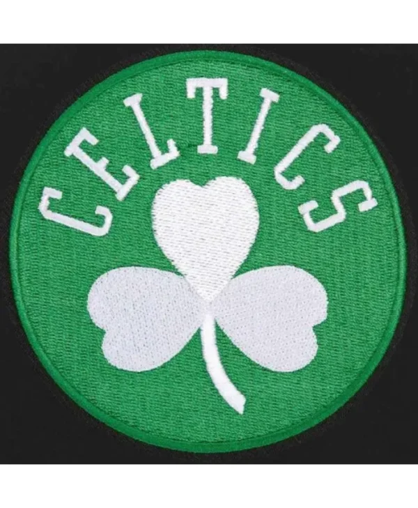 Boston Celtics Black and White WoolLeather Varsity Jacket
