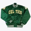 Boston Celtics Full-Snap Satin Bomber Jacket