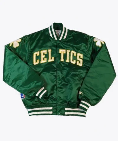 Boston Celtics Full-Snap Satin Bomber Jacket