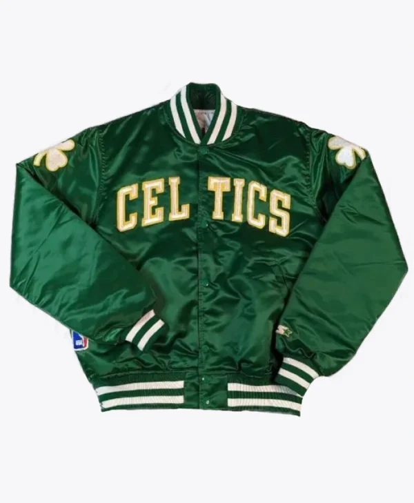 Boston Celtics Full-Snap Satin Bomber Jacket