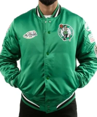 Champ City Boston Celtics Green Full-Snap Satin Jacket