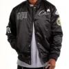 Boston Celtics Championship Full-Snap Satin Black Varsity Jacket