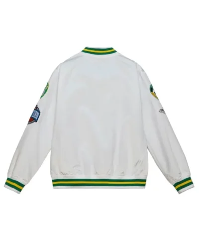 Boston Celtics City Collection White Satin Full-Varsity Jacket