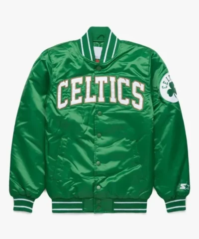 Classic Boston Celtics Full-Snap Satin Jacket