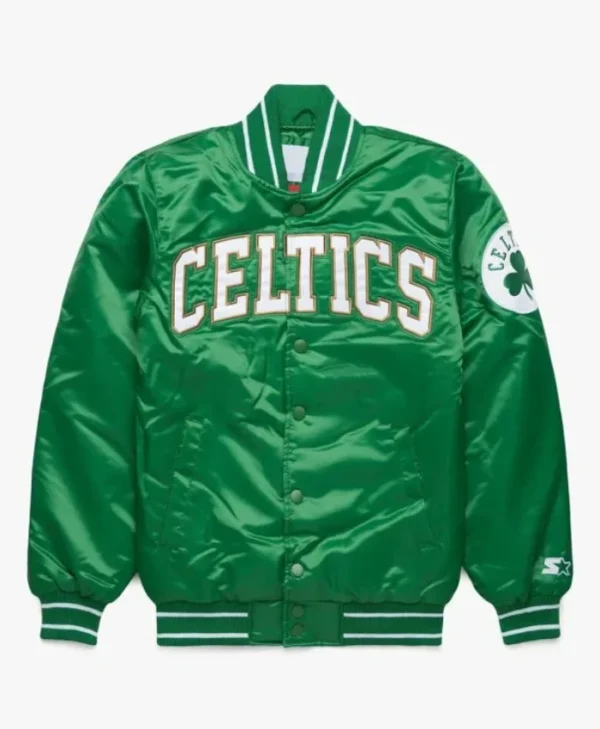 Classic Boston Celtics Full-Snap Satin Jacket