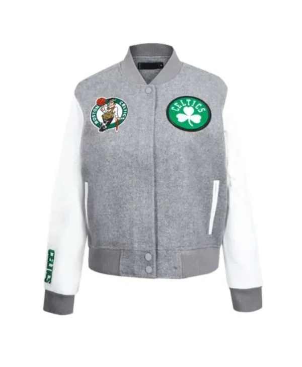 Classic NBA Boston Celtics Varsity Full-Zip WoolLeather Jacket