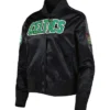 Boston Celtics Classics Full-Snap Satin Black Jacket