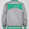 Boston Celtics Crest Emblem Heather Grey Varsity Jacket
