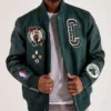 Boston Celtics WoolLeather Full-Zip Dark Green Jacket