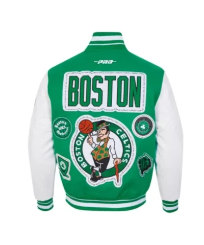 Boston Celtics Diy Pick Stitch GreenWhite Varsity Jacket