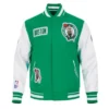 Kelly Green and White Boston Celtics Diy Pick Varsity Jacket