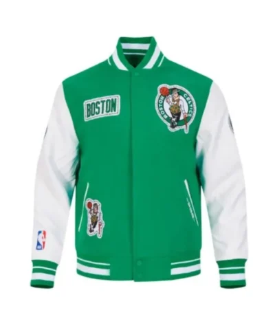 Kelly Green and White Boston Celtics Diy Pick Varsity Jacket