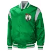 Force Play Boston Celtics Varsity Satin Kelly Green Jacket