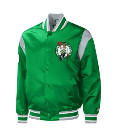 Force Play Boston Celtics Varsity Satin Kelly Green Jacket