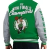 Boston Celtics Franchise Green and Gray Varsity Jacket