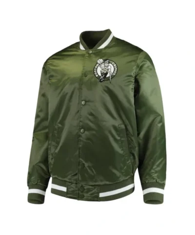 Buy Boston Celtics Satin Full-Snap Green Varsity Jacket