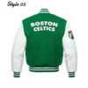 Shop Boston Celtics Green and White Varsity Jacket