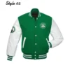Boston Celtics Full-Snap Varsity WoolLeather Green and Jacket