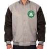 Boston Celtics Poly Twill Gray and Black Full-Jacket
