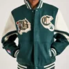 NBA Boston Celtics Green and Off White Full-Zip Varsity Jacket