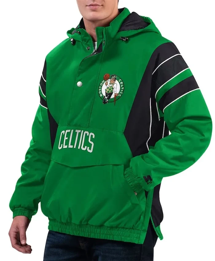 Shop Boston Celtics Home Team Half-Zip Kelly Green Jacket