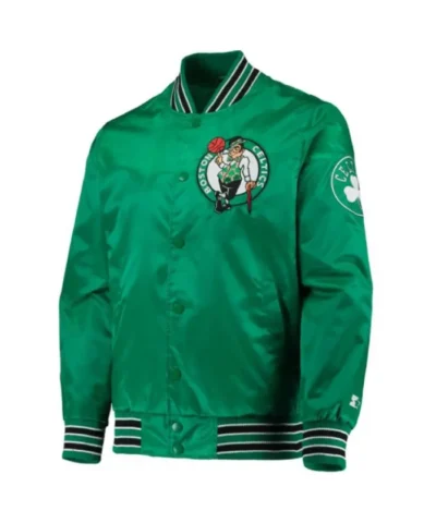 Classic Boston Celtics Bomber Full-Snap Satin Jacket