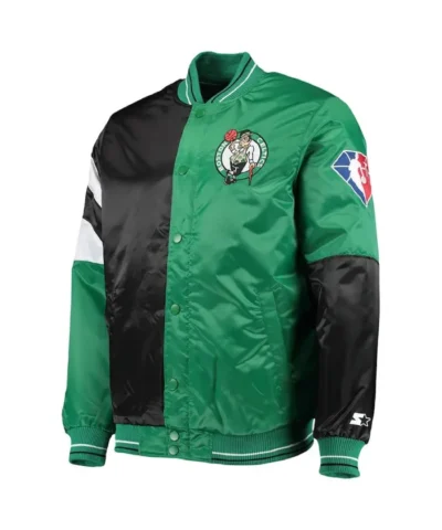 Boston Celtics 75th Anniversary Leader Full-Snap Satin Jacket