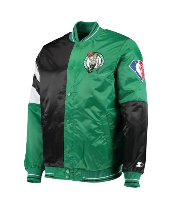 Boston Celtics 75th Anniversary Leader Full-Snap Satin Jacket